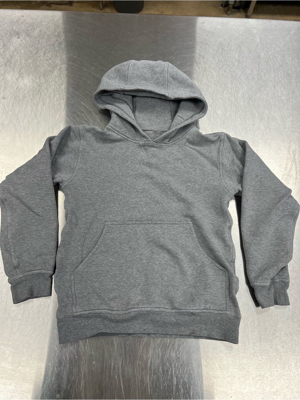 Lululemon Gray Hooded Pullover Sweatshirt Women sz 0 Girls Large
